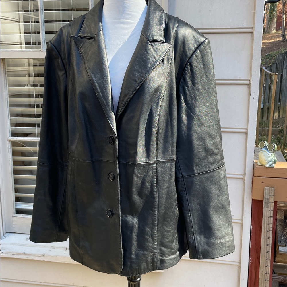 John Paul Richard Black Lambskin Leather Jacket Size 2X